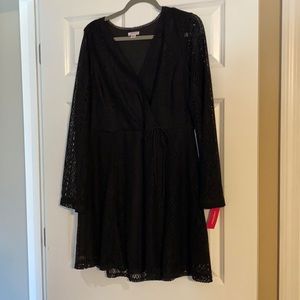 NWT- Black V-neck dress